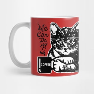 Funny cat motivated by coffee Mug